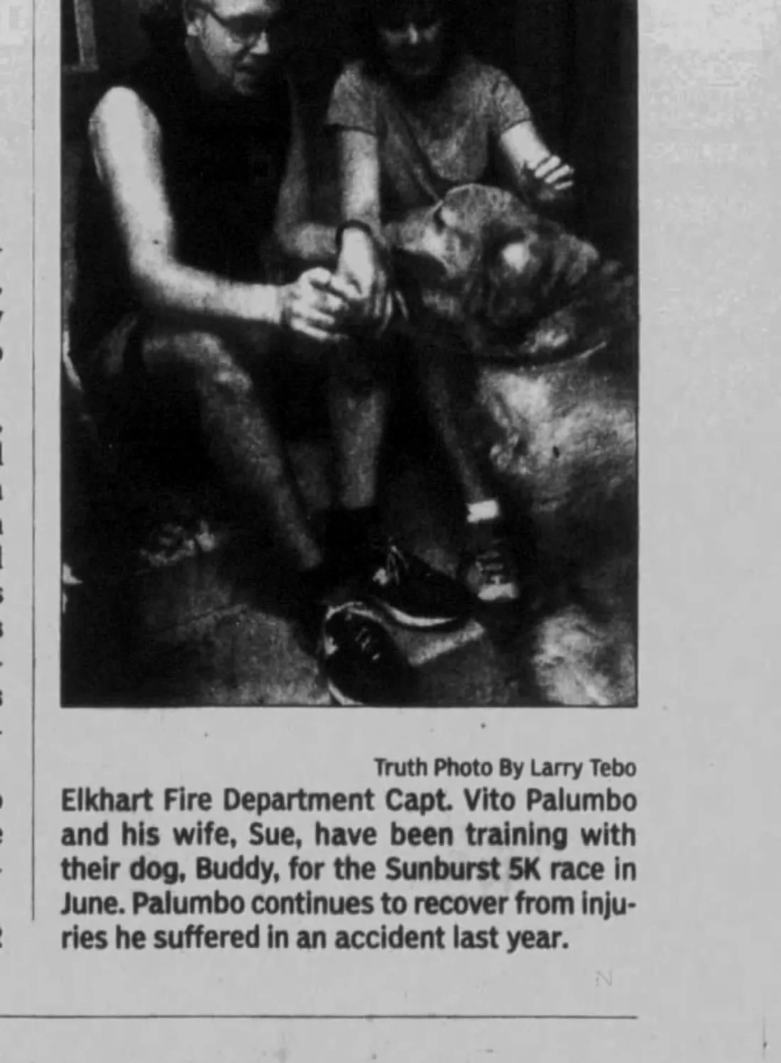 Training for the Sunburst 5K, The Elkhart Truth, May 14, 2012, page 1