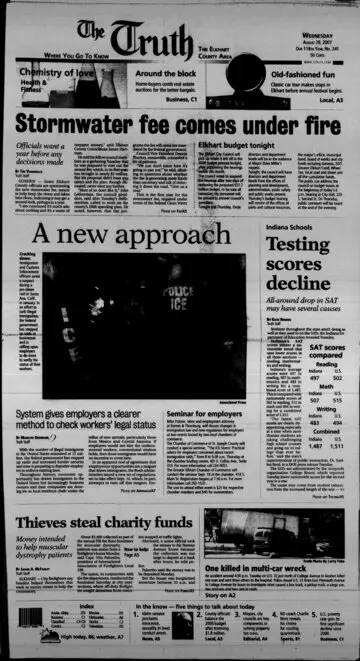 The Elkhart Truth, August 29, 2007, page 1